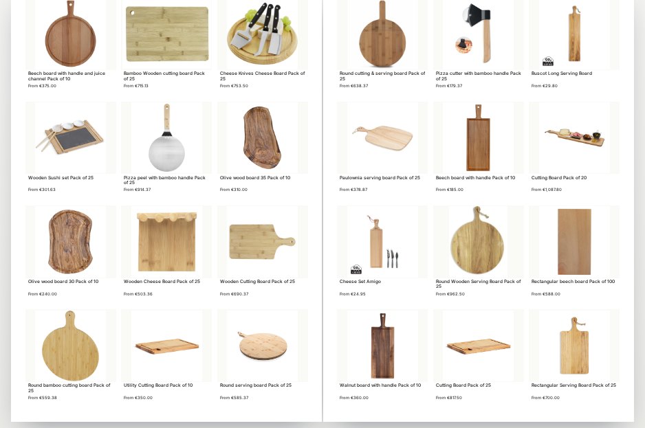 Pages from the Boards Food Service Catalogue online catalogue